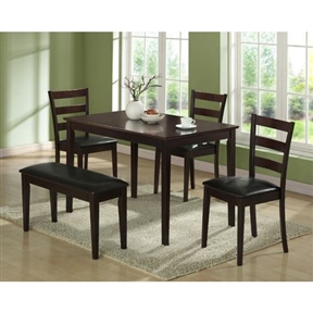 5-Piece Dining Set in Cappuccino Finish