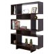 Modern 63-inch high Bookcase Geometric Display Shelf in Espresso Wood Finish