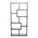 Modern 70.75-inch High Display Cabinet Bookcase in Black Wood Finish